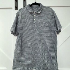 Burma Bibas Blue and White Casual Button Down Shirt